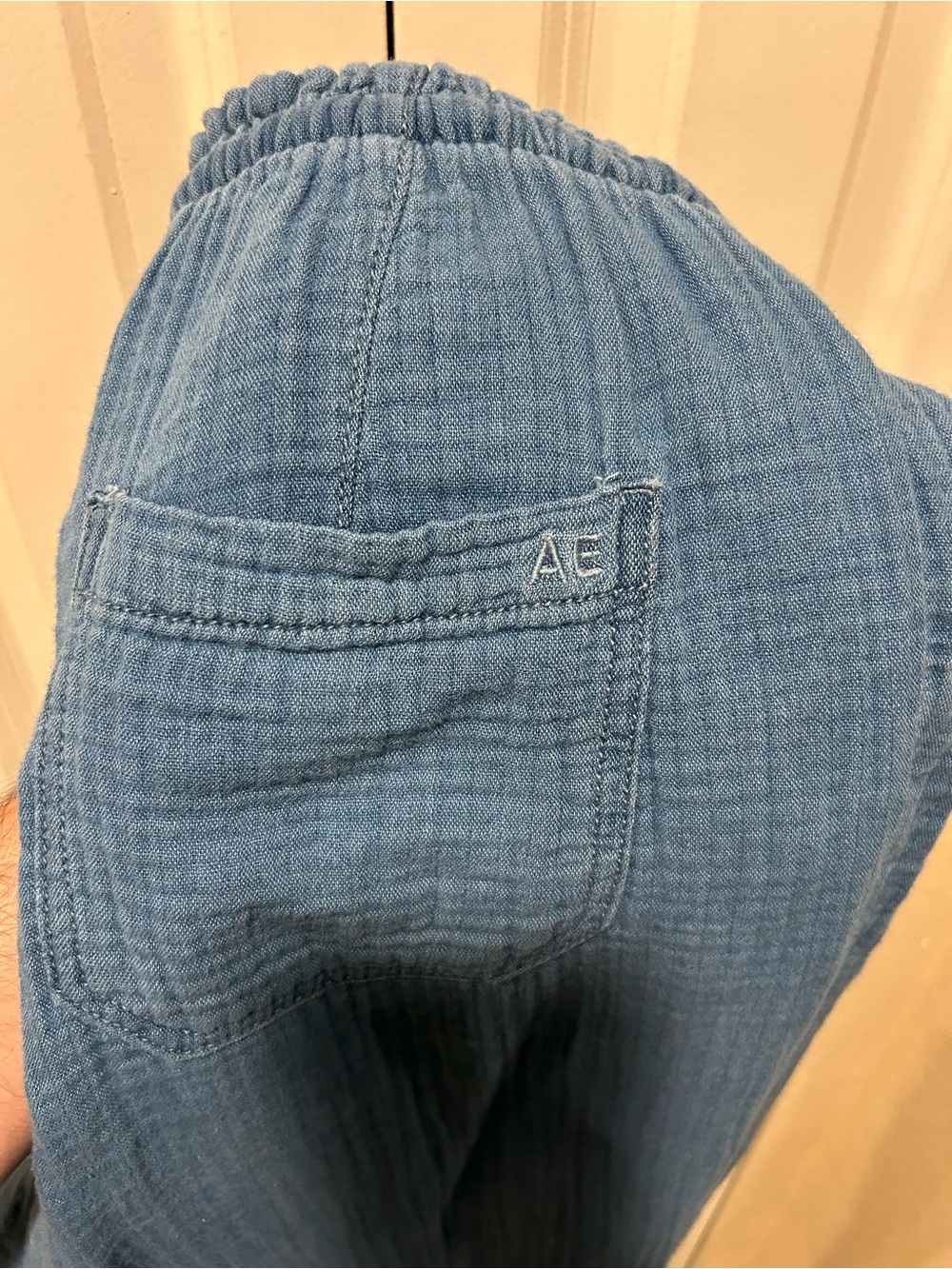 American Eagle Vacay Pants Cotton Gauze Blue , XS - Picture 8 of 8